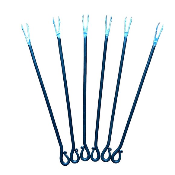 Hand Forged  Hand Crafted Fondue Skewer Forks Set of 6 Excellent Condition - Picture 1 of 10